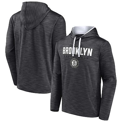 Men's Fanatics Branded Heather Charcoal Brooklyn Nets Fast Break Pullover Hoodie