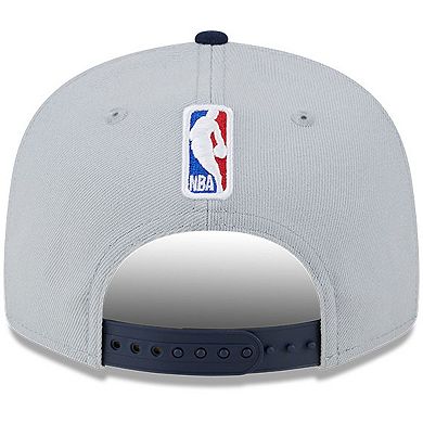 Men's New Era Gray/Navy Indiana Pacers Tip-Off Two-Tone 9FIFTY Snapback Hat