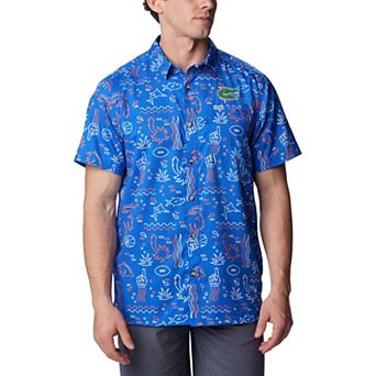 Men's Columbia Royal Florida Gators Super Slack Tide Omni-Wick Button-Up Shirt