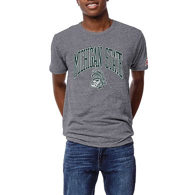 Men's League Collegiate Wear Heather Gray Michigan State Spartans Tall Arch Victory Falls Tri-Blend T-Shirt