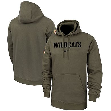 Men's Nike  Olive Arizona Wildcats Military Pack Club Fleece Pullover Hoodie