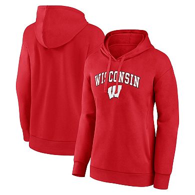 Women's Fanatics Branded Red Wisconsin Badgers Evergreen Campus Pullover Hoodie