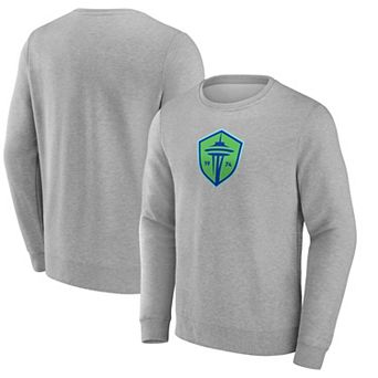 Men's Fanatics Branded Heather Gray Seattle Sounders FC Primary Logo Fleece Sweatshirt