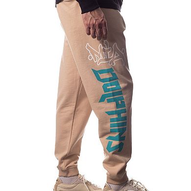 Unisex The Wild Collective Cream Miami Dolphins Heavy Block Graphic Jogger Pants