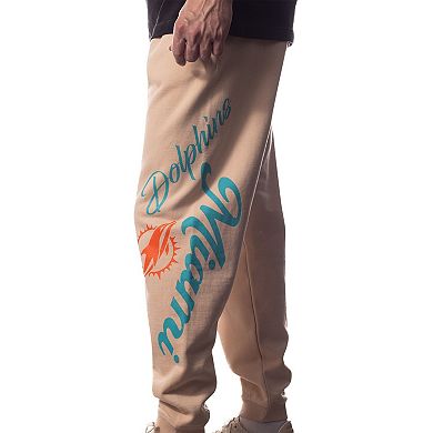 Unisex The Wild Collective Cream Miami Dolphins Heavy Block Graphic Jogger Pants