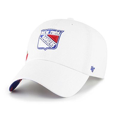 Women's '47 White New York Rangers Confetti Clean Up Adjustable Hat