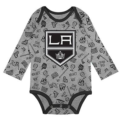 Infant Gray Los Angeles Kings Dynamic Defender Long Sleeve Bodysuit