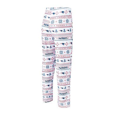 Men's Concepts Sport White/Navy New England Patriots Tinsel Raglan Long Sleeve T-Shirt & Pants Sleep Set