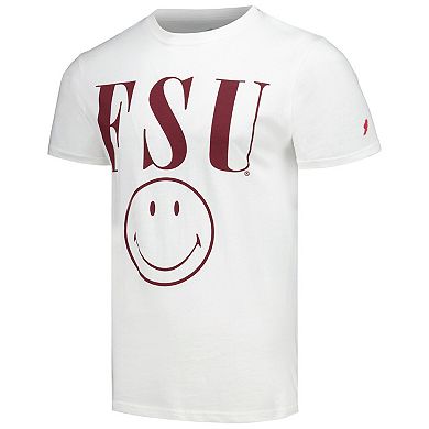 Men's League Collegiate Wear White Florida State Seminoles Smiley All American T-Shirt