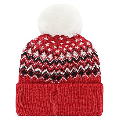 Women's '47 Red Chicago Blackhawks Elsa Cuffed Knit Hat with Pom