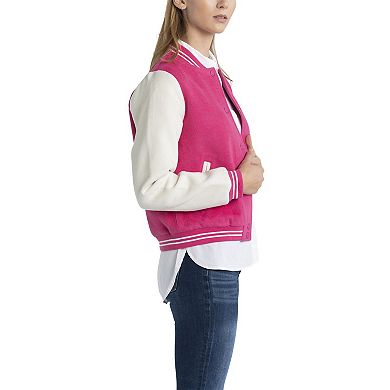 Women's Lusso Pink Boston Red Sox Priya Full-Snap Varsity Jacket