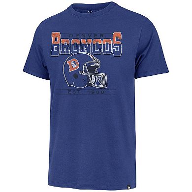 Men's '47 Royal Denver Broncos Gridiron Classics Time Lock Franklin T-Shirt