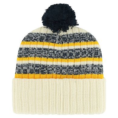 Men's '47 Cream Nashville Predators Tavern Cuffed Knit Hat with Pom