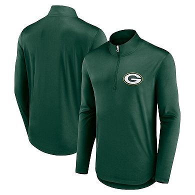 Men's Fanatics Branded Green Green Bay Packers Quarterback Quarter-Zip Top