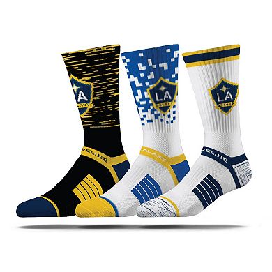 Men's Strideline LA Galaxy Premium 3-Pack Knit Crew Socks Set