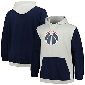 Men's Fanatics Branded Navy/Silver Washington Wizards Big & Tall Primary Arctic Pullover Hoodie