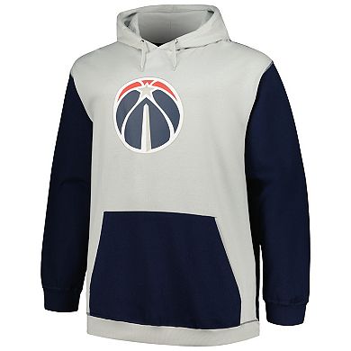 Men's Fanatics Branded Navy/Silver Washington Wizards Big & Tall Primary Arctic Pullover Hoodie