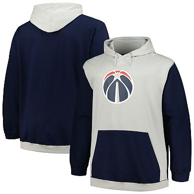 Men's Fanatics Branded Navy/Silver Washington Wizards Big & Tall Primary Arctic Pullover Hoodie