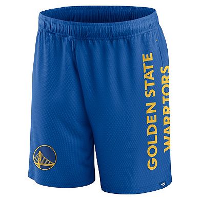 Men's Fanatics Branded Royal Golden State Warriors Post Up Mesh Shorts