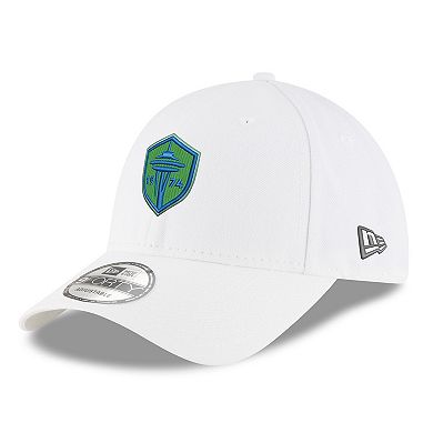 Men's New Era White Seattle Sounders FC Primary Logo 9FORTY Adjustable Hat