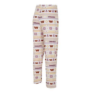 Men's Concepts Sport White/Burgundy Washington Commanders Tinsel Raglan Long Sleeve T-Shirt & Pants Sleep Set