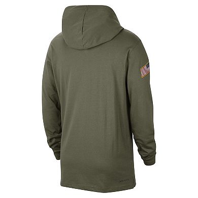 Men's Nike Olive Ohio State Buckeyes Military Pack Long Sleeve Hoodie T-Shirt