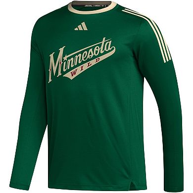 Men's adidas Green Minnesota Wild AEROREADY® Long Sleeve T-Shirt