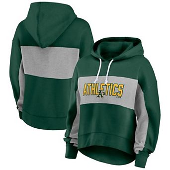 Women's Fanatics Branded Green Oakland Athletics Filled Stat Sheet Pullover Hoodie