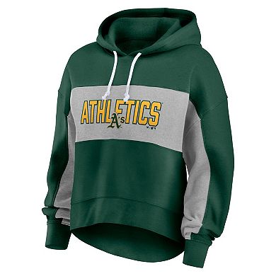 Women's Fanatics Branded Green Oakland Athletics Filled Stat Sheet Pullover Hoodie