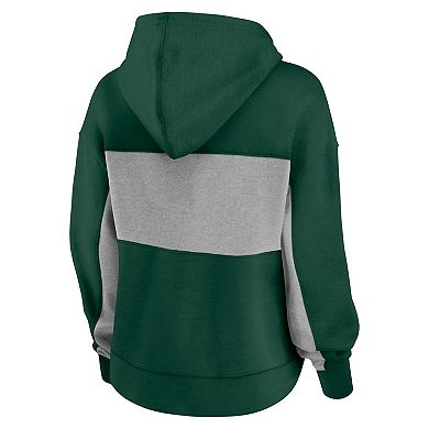 Women's Fanatics Branded Green Oakland Athletics Filled Stat Sheet Pullover Hoodie