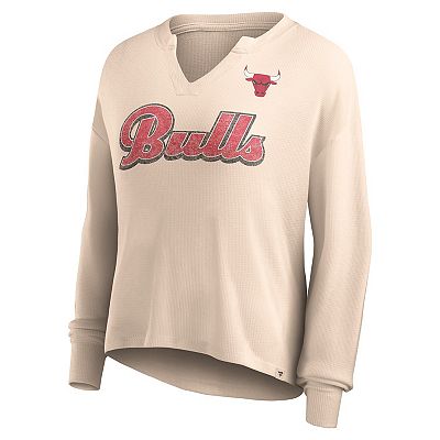 Women's Fanatics Branded Tan Chicago Bulls Go For It Long Sleeve