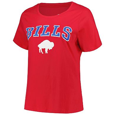 Women's Fanatics Branded Red Buffalo Bills Plus Size Arch Over Logo T-Shirt