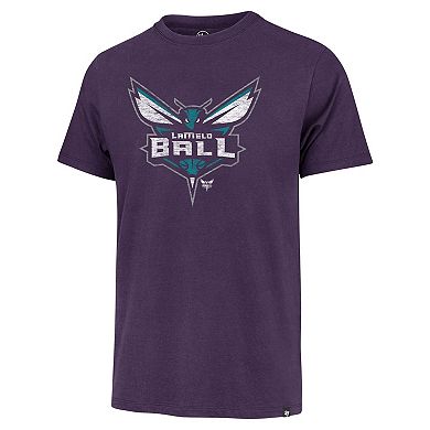 Men's '47 LaMelo Ball Purple Charlotte Hornets Player Logo Vintage T-Shirt