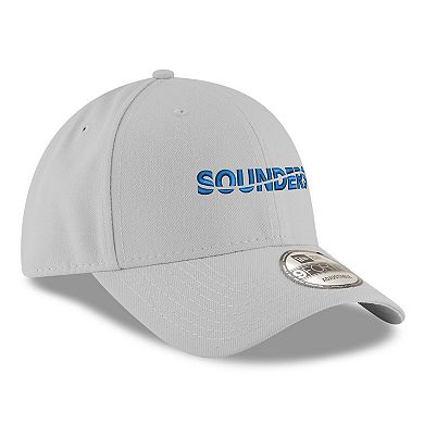 Men's New Era  Gray Seattle Sounders FC  Wordmark 9FORTY Adjustable Hat