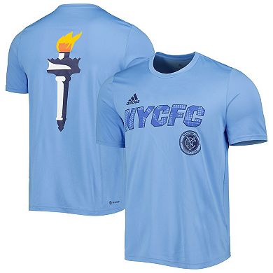 Men's adidas Light Blue New York City FC Team Jersey Hook AEROREADY T-Shirt
