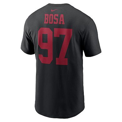 Men's Nike Nick Bosa Black San Francisco 49ers Player Name & Number T-Shirt