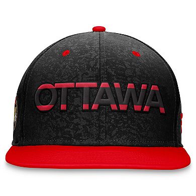 Men's Fanatics Branded  Black/Red Ottawa Senators Authentic Pro Rink Two-Tone Snapback Hat