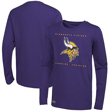 Men's Purple Minnesota Vikings Side Drill Long Sleeve T-Shirt
