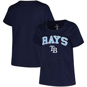 Women's Profile Navy Tampa Bay Rays Plus Size Arch Logo T-Shirt