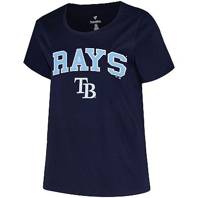 Women's Profile Navy Tampa Bay Rays Plus Size Arch Logo T-Shirt