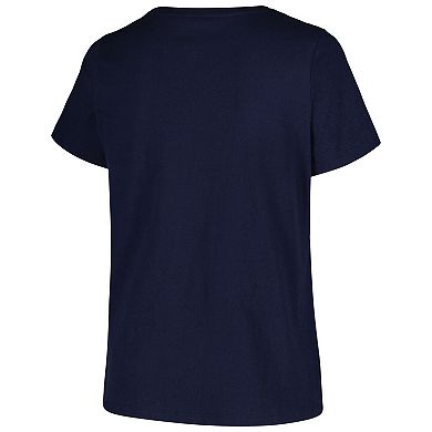 Women's Profile Navy Tampa Bay Rays Plus Size Arch Logo T-Shirt