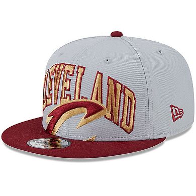 Men's New Era Gray/Wine Cleveland Cavaliers Tip-Off Two-Tone 9FIFTY Snapback Hat