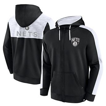 Men's Fanatics Branded Black Brooklyn Nets Rainbow Shot Full-Zip Hoodie