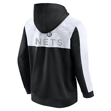 Men's Fanatics Branded Black Brooklyn Nets Rainbow Shot Full-Zip Hoodie
