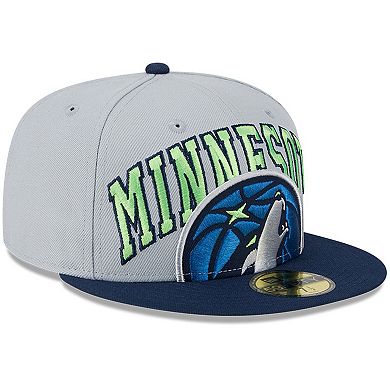 Men's New Era Gray/Navy Minnesota Timberwolves Tip-Off Two-Tone 59FIFTY Fitted Hat