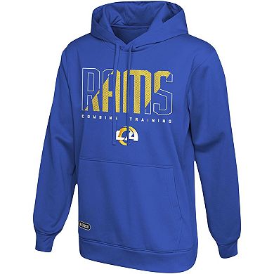 Men's Royal Los Angeles Rams Backfield Combine Authentic Pullover Hoodie