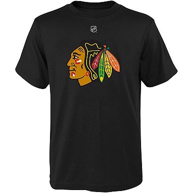 Youth Connor Bedard Black Chicago Blackhawks Player Name & Number T-Shirt