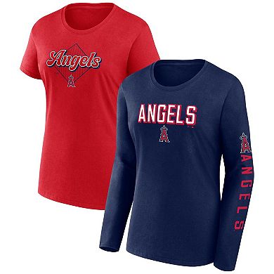 Women's Fanatics Branded Navy/Red Los Angeles Angels T-Shirt Combo Pack