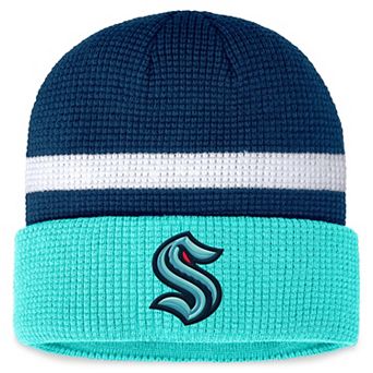 Men's Fanatics Branded Deep Sea Blue/Light Blue Seattle Kraken Fundamental Cuffed Knit Hat