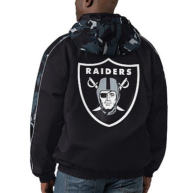 Men's Starter Black Las Vegas Raiders Thursday Night Gridiron Full-Zip Hoodie